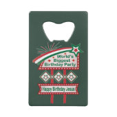 Grootste verjaardagsfeesttent ter wereld creditkaart flessenopener (Voorkant)