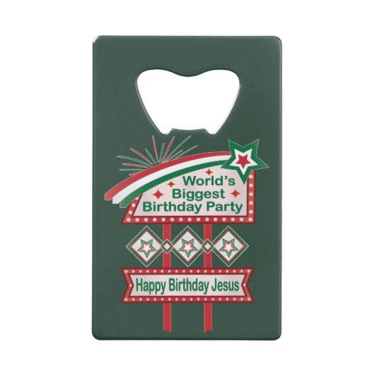 Grootste verjaardagsfeesttent ter wereld creditkaart flessenopener (Voorkant)