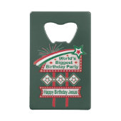 Grootste verjaardagsfeesttent ter wereld creditkaart flessenopener (Achterkant)