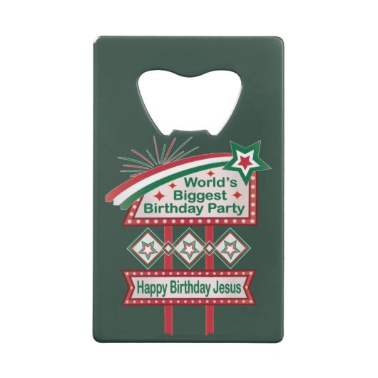 Grootste verjaardagsfeesttent ter wereld creditkaart flessenopener (Achterkant)