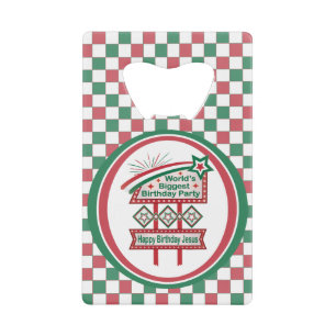 Grootste verjaardagsfeesttent ter wereld creditkaart flessenopener