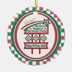 Grootste verjaardagsfeesttent ter wereld keramisch ornament