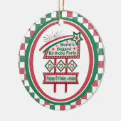 Grootste verjaardagsfeesttent ter wereld keramisch ornament (Links)