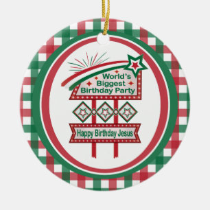Grootste verjaardagsfeesttent ter wereld keramisch ornament