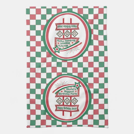 Grootste verjaardagsfeesttent ter wereld theedoek (Verticaal)