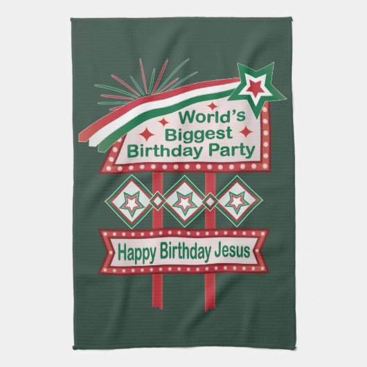 Grootste verjaardagsfeesttent ter wereld theedoek (Verticaal)