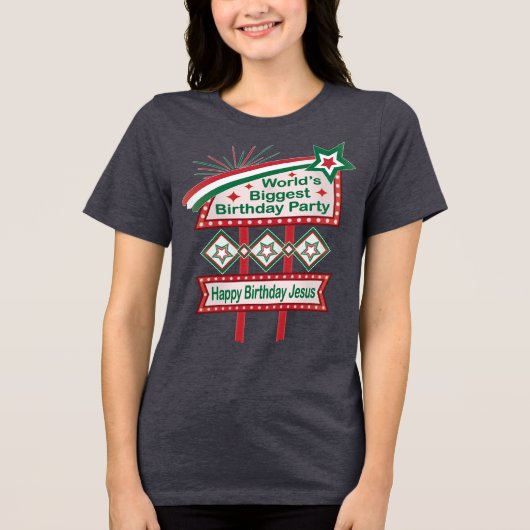 Grootste verjaardagsfeesttent ter wereld Tri-Blend shirt (Voorkant)