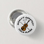 Grootste violist ter wereld, grappig violist ronde button 3,2 cm (Voorkant /achterkant)