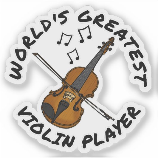Grootste vioolspeler ter wereld: Grappig violist Sticker (Voorkant)