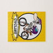 GROOTSTE WERELDFIETSRIDER MANNEN CARTOON LEGPUZZEL (Horizontaal)