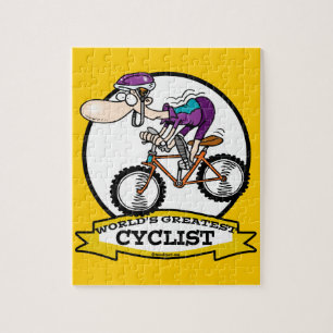 GROOTSTE WERELDFIETSRIDER MANNEN CARTOON LEGPUZZEL