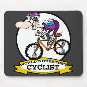 GROOTSTE WERELDFIETSRIDER MANNEN CARTOON MUISMAT