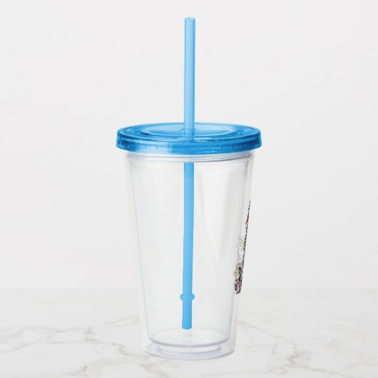 Grootste zere lasterblauwe acryltumbler acryl drinkbeker (Rechts)