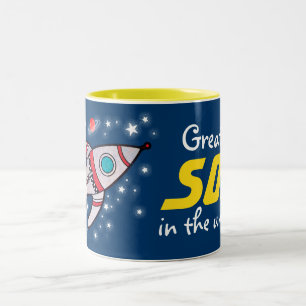 "Grootste zonde in het universum" blauwe / gele mo Tweekleurige Koffiemok