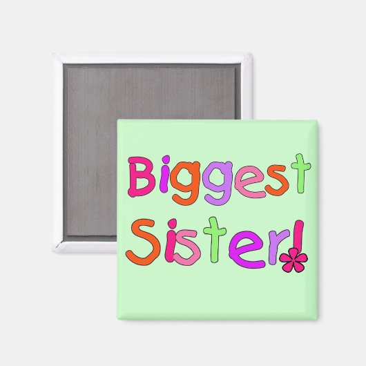 Grootste zuster T-shirts en cadeautjes Magneet (Voorkant / Achterkant)