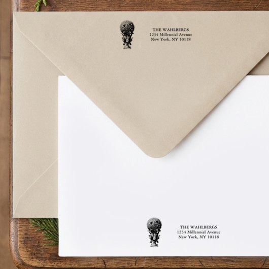 Grootstedelijke Topiary Urn en Retouradres Bow Zelfinktende Stempel