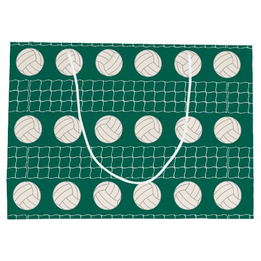 Groottas met cadeau voor volleybalpatroon groot cadeauzakje (Achterkant)