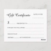 Grootte Briefkaart Cadeaucertificaat (Achterkant)