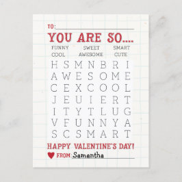 Grootte Briefkaart Word Search Valentijnsdag