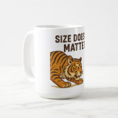 Grootte doet er niet toe - Grappig Tijger- en Muis Koffiemok (Voorkant links)