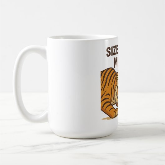 Grootte doet er niet toe - Grappig Tijger- en Muis Koffiemok (Links)