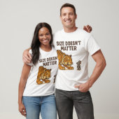Grootte doet er niet toe - Grappig Tijger- en Muis T-shirt (Unisex)