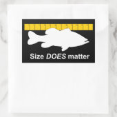 "Grootte doet er toe" - Funny basvisserij Rechthoekige Sticker (Tas)