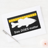 "Grootte doet er toe" - Funny basvisserij Rechthoekige Sticker (Envelop)