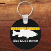 "Grootte doet er toe" - Funny basvisserij Sleutelhanger (Voorkant)