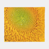 Grootte Geel Zon Bloemcentrum Afbeelding Gedrukt Fleece Deken (Voorkant (Horizontaal))