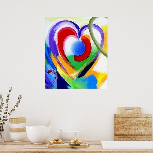 Grootte groot hart poster (Keuken)