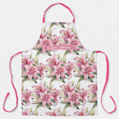 Grootte Grote Girly Roze Sterrenkijker Lily Bloeme Schort (Voorkant)