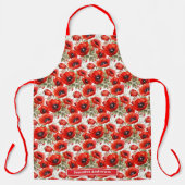Grootte Grote Rode Poppies Bloemen Schort (Voorkant)