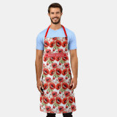 Grootte Grote Rode Poppies Bloemen Schort (Gedragen)