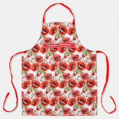 Grootte Grote Rode Poppies Bloemen Schort (Voorkant)