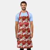 Grootte Grote Rode Poppies Bloemen Schort (Gedragen)