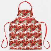 Grootte Grote Rode Poppies Bloemen Schort (Voorkant)