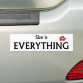Grootte is alles wat de bumpersticker bevat (Op auto)