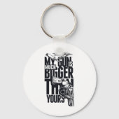 Grootte is geen speelse Pistool vergelijking Stick Sleutelhanger (Voorkant)