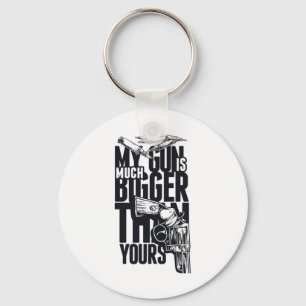 Grootte is geen speelse Pistool vergelijking Stick Sleutelhanger