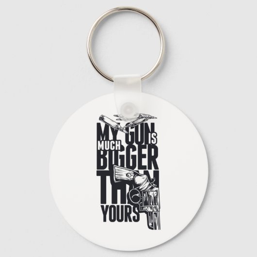 Grootte is geen speelse Pistool vergelijking Stick Sleutelhanger (Voorkant)