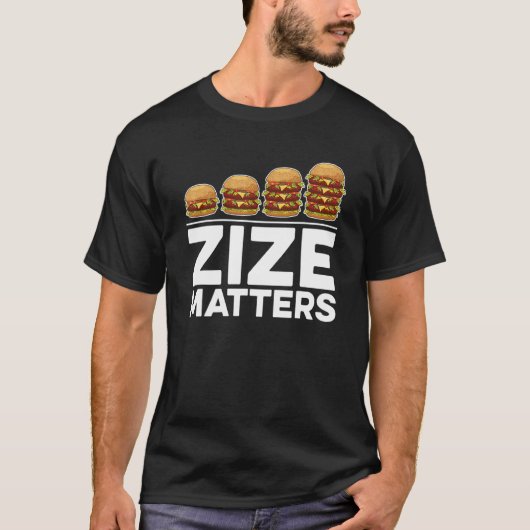 Grootte Is Van Belang Voor Hamburger T-shirt (Voorkant)