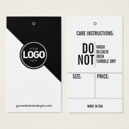 Grootte Kledingprijs Hang Label + Voorzorgsinstruc Visitekaartje