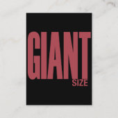 Grootte reuzengrootte visitekaartje (Achterkant)