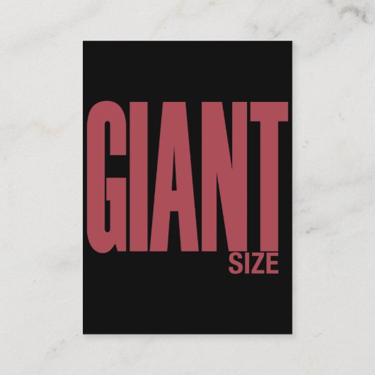 Grootte reuzengrootte visitekaartje (Achterkant)