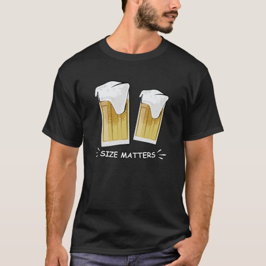 Grootte telt - Bier - Grappige Illustratie T-shirt (Voorkant)
