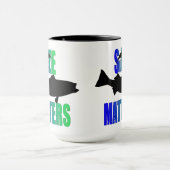 Grootte telt Funny Vist grote Mok (Midden)