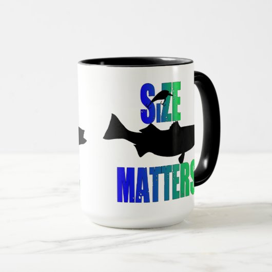Grootte telt Funny Vist grote Mok (Voorkant rechts)