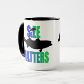 Grootte telt Funny Vist grote Mok (Voorkant links)