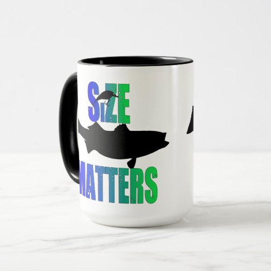 Grootte telt Funny Vist grote Mok (Voorkant links)